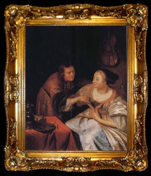 framed  Frans van Mieris Carousing Couple, ta009-2